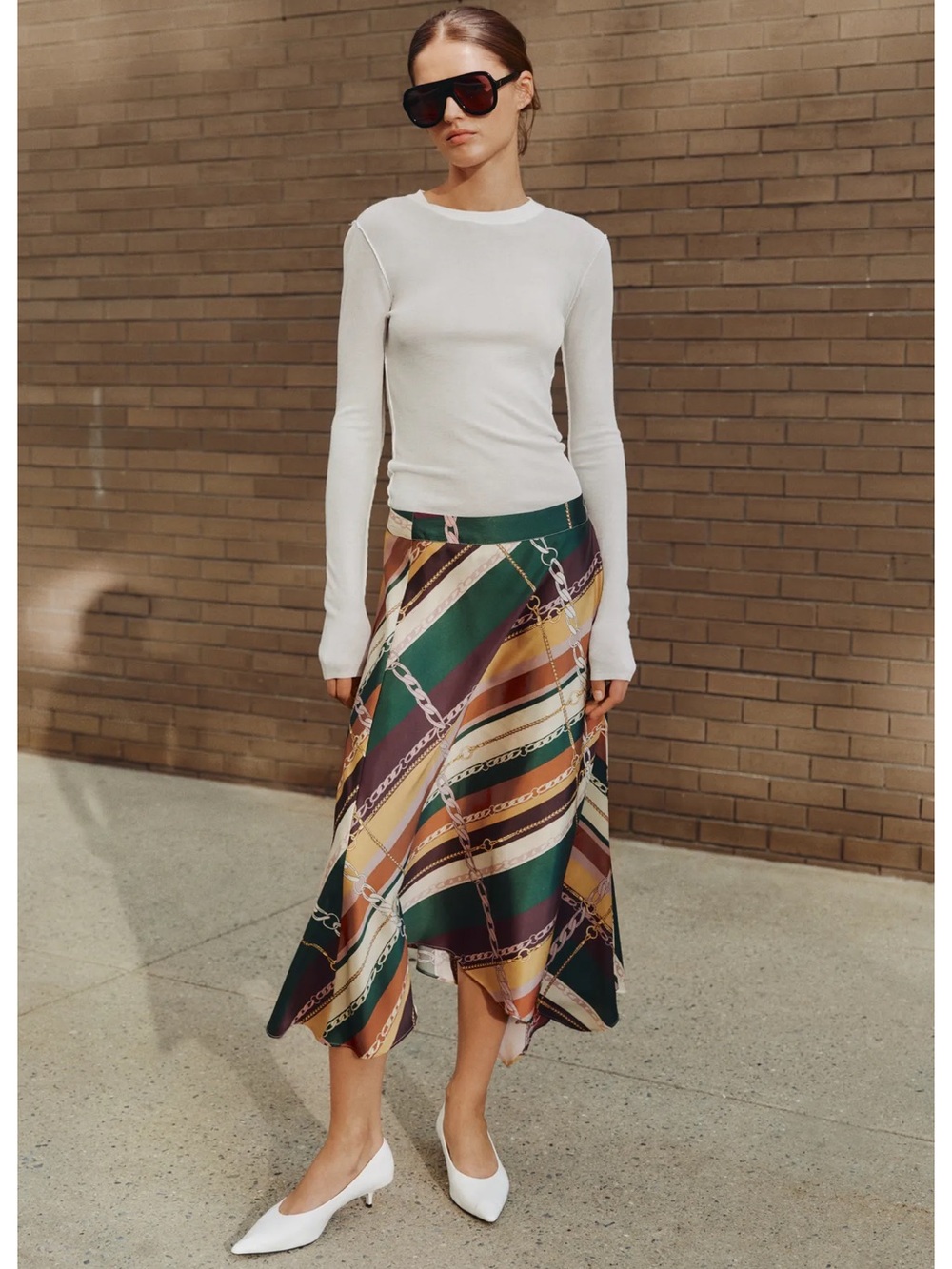ZARA PRINTED ASYMMETRIC SKIRT